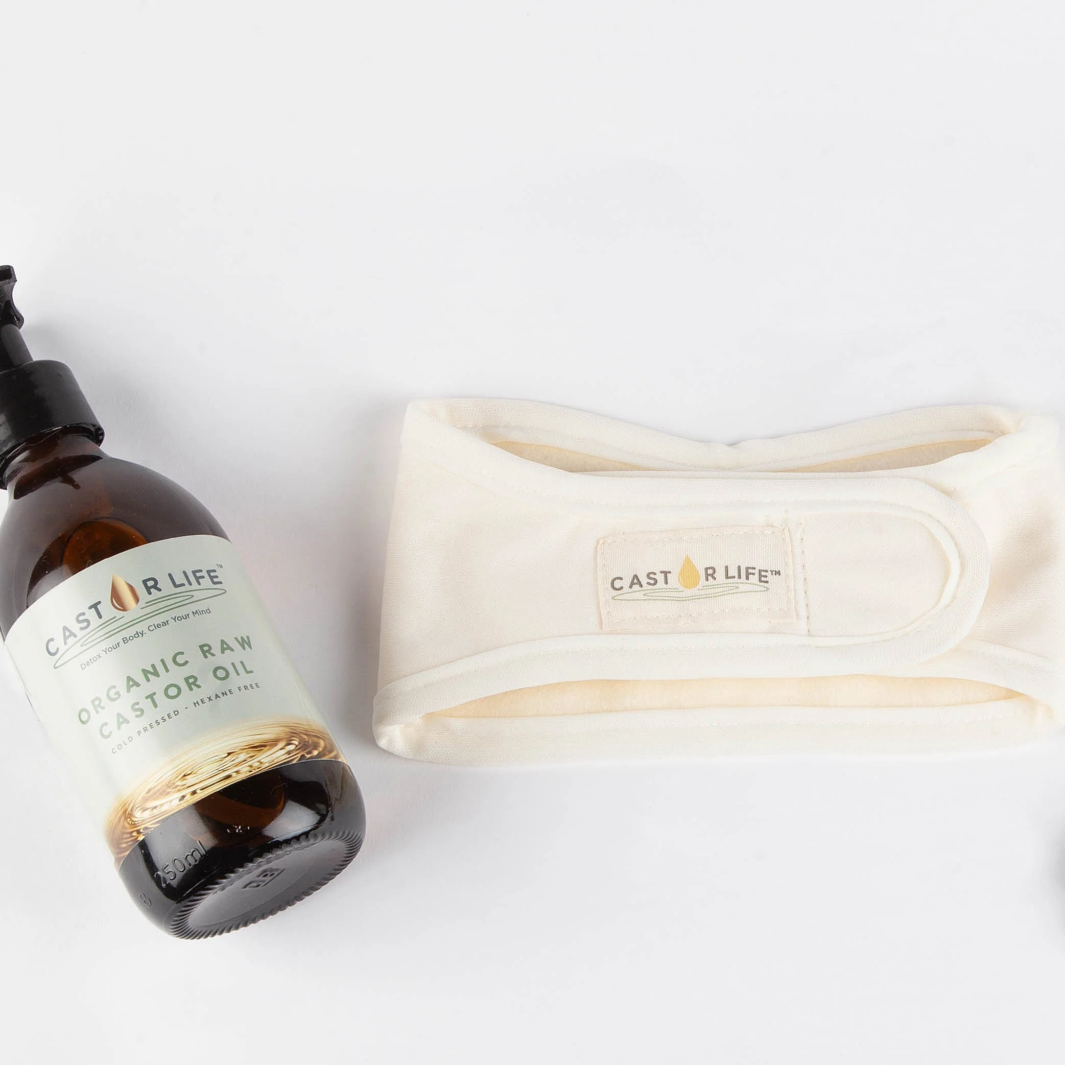 CastorLife Organic Neck Kit : Wrap with Organic Castor Oil and Pump BUNDLE - Image 3