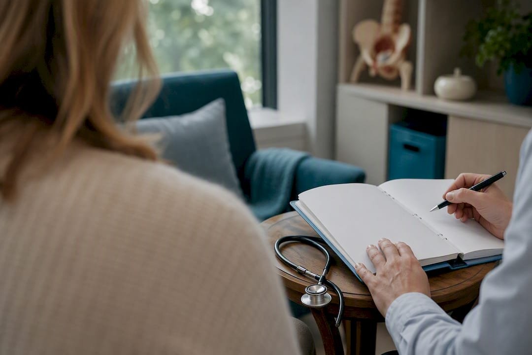 Hands during oncology safety consultation