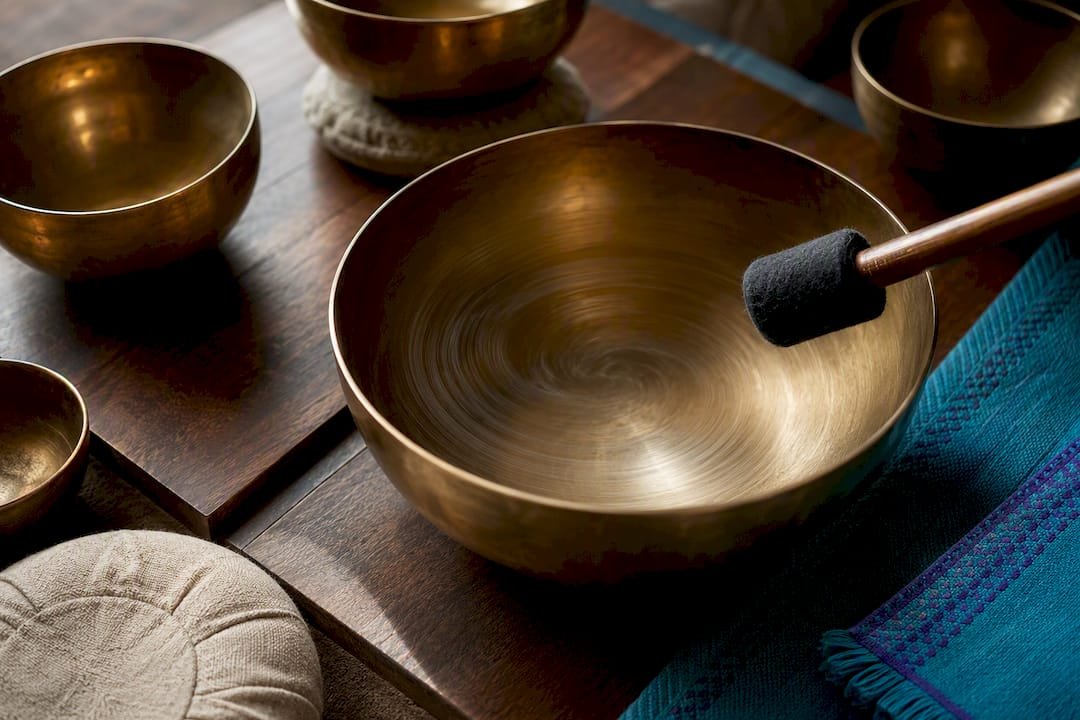 Singing bowls used in contemplative sound practice