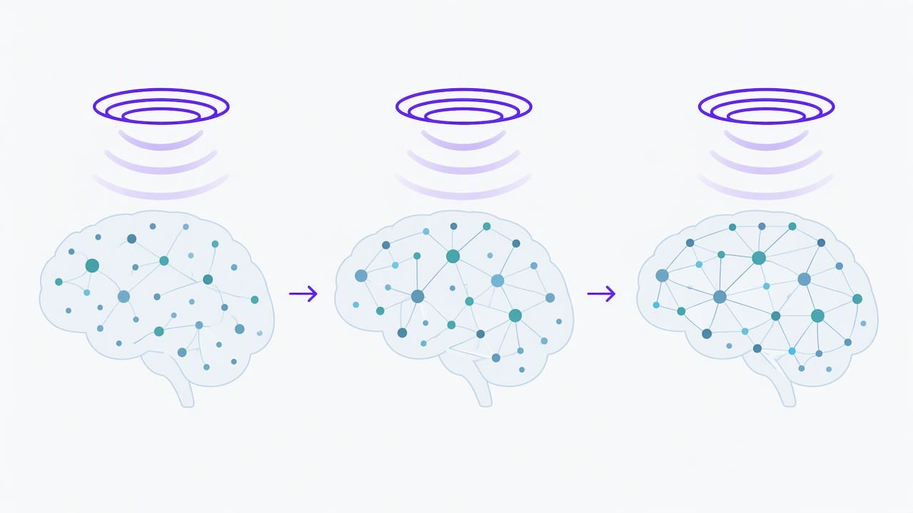 Illustration of three repeated magnetic stimulation sessions